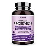ZEBORA Probiotics for Women Digestive Health with Enzymes & Prebiotics 100 Billion CFUs| Vaginal Probiotics with D Mannose & Cranberry | Urinary Tract Health | Immune Support, 90 Capsules