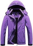 MOERDENG Women's Waterproof Ski Jacket Warm Winter Coat Outdoor Windbreaker Hiking Snowboarding Jacket