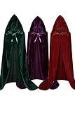 Adult Women Cape Cosplay Costume Halloween Outfit (Red, Large)