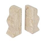 Creative Co-Op Decorative Travertine Wave Bookends, Natural, Set of 2