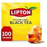 Lipton Black Tea Bags, Hot or Iced High Caffeine Tea, 100 Total Bags