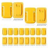 20pas Tool Holders and Battery Holder for Dewalt 20v Wall Mount Hanger Battery Drill Tool Storage Shelf for Milwaukee M18(yellow)