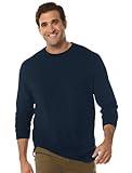 Harbor Bay by DXL Men's Big and Tall Moisture-Wicking Long-Sleeve T-Shirt Navy 4XLT