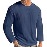 Mens Crewneck Sweatshirts Big and Tall Long Sleeve Solid Athletic Gym Workout Shirts Lightweight Pullover Fall Tops Prime of Day Deals 2024 October Sweatshirts for Men 2024 Dark Blue XL