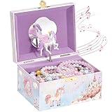 ProCase Unicorn Jewelry Box for Girls, Musical Kids Jewelry Box with Spinning Unicorn Doll, Birthday Gifts for Little Girls Children Toddler Ages 3 4 5 6 7 8 -Pink (Box Only)