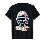 Baseball Catcher Mask Ice Cream Dripping Baseball Fan Boys T-Shirt