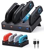 Charger for Nintendo Switch 2 and Switch 1 Controller, Horizontal Charging Dock Station for Joy con and for Joycon 2 Accessories with Foldable Storage Stand