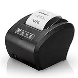 MUNBYN POS Printer, Receipt Printer USB Ethernet 80MM Thermal Printer P047, Impresora térmica, Black Supermarket POS Kitchen Printer with Auto Cutter Support Cash Drawer ESC/POS Windows System