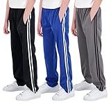 Real Essentials 3 Pack: Boys Active Tricot Sweatpants Track Pant Basketball Athletic Fashion Teen Sweat Pants Soccer Casual Girls Lounge Open Bottom Fleece Tiro Activewear Training -Set 2,L (14-16)