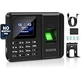KUIIYER 2 in 1 Time Clocks for Employees Small Business (Fingerprint + Password) Employee Clock in & Out Machine Attendance Punch Clock Recorder Tracker for Small Businesses & Offices
