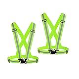 Chiwo Reflective Vest Running Gear 2Pack, High Visibility Adjustable Safety Vest for Night Cycling,Hiking, Jogging,Dog Walking, Construction Safe (Green)