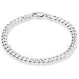 Miabella 925 Sterling Silver Italian 5mm Solid Diamond-Cut Cuban Link Curb Chain Bracelet for Men Women, Made in Italy (Length 7 Inches)