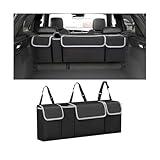 AUCELI Car Trunk Organizer, Backseat Hanging Large Storage with Adjustable Straps, Waterproof Collapsible Cargo Bag with 4 Pockets, Sturdy Space Saver Frees Trunk Floor for SUV, Truck, MPV