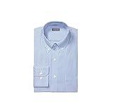 Van Heusen Men's Pinpoint Regular Fit Stripe Button Down Collar Dress Shirt, Blue, 17" Neck 34"-35" Sleeve