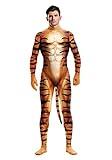 Bemeiren Cosplay Zentai Bodysuit for men Animal print with tail halloween Party furry catsuit tiger