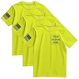3 Pack Shirts for Men, Custom Shirts Safety Hi Visibility Customized Small Business Work Workwear Uniform Hi Vis Construction Black