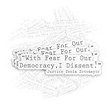 (3Pcs) with Fear for Our Democracy I Dissent Sticker Feminist Justice Waterproof Die-Cut Vinyl Sticker for Kindle Laptop Water Bottle Hard Hat Funny Decal Gifts 2 Inches