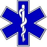 Ten Four Distributions EMS Stickers for Cars 6x6 Inches Emergency Medical Service/Blue Star of Medical Life for EMT and Paramedic Ambulance Phone Water Bottle Vehicles