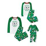 The Children's Place Baby Family Matching, Holiday Pajama Sets, Fleece, Green Christmas with My Gnomies, X-Large (Adult)