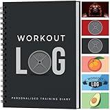 Workout Planner for Daily Fitness Tracking & Goals Setting - A5 Size, 6” x 8”, Charcoal Gray - Men & Women Personal Home & Gym Training Diary - Log Book Journal - by Workout Log Gym