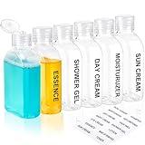 TUZAZO 6 Pack Travel Bottles for Toiletries 3.4oz/100ml Travel Size Containers TSA Approved, Clear Plastic Lotion Bottle Refillable Squeeze Bottles with Flip Cap for Shampoo, Conditioner & Lotion