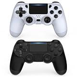 Wuthur PS4 Controller Wireless 2 Pack, Compatible with PlayStation 4 - Black & White