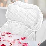 Bath Pillows for Tub, Bath Pillow Luxury Bathtub Pillow for Head and Neck Support, Soft 4D Air Mesh Bath Tub Pillow with Non Slip Suction Cups, Laundry Bag, Spa Gifts Bathtub Accessories for Women Men