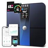 Runstar Smart Scale for Body Weight and Fat Percentage FSA HSA Eligible, 3.5" TFT Color Display High Precision Digital Bathroom Scale BMI Heart Rate 22 Body Composition Analyzer Sync with Fitness App