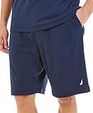 Nautica Men's Soft Knit 100% Cotton Elastic Waistband Sleep Lounge Short, Navy, X-Large