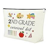 Mxrymvu 2nd Grade Teacher Gifts Makeup Bag 2nd Grade Teacher Appreciation Gifts Back to School Gifts for Teachers Cosmetic Bag Thank You Gift for Coworker Birthday Christmas Graduation Gift