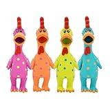 Multipet's 11.5-Inch Latex Polka Dot Globken Chicken Dog Toy