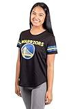 Ultra Game NBA Official Women's Soft Mesh T-Shirt, Golden State Warriors, Black, Medium