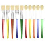 Anezus Large Chubby Paint Brushes Round and Flat Preschool Paint Brushes for Washable Paint Acrylic Paint For Toddler , 10Pcs