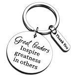 Keychain for Boss Professor Teacher Classmate Leaders Colleagues co-worker Best Friends Her Him - Great Leaders Inspire greatness in others,Thank You.