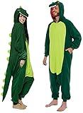 Funziez! Dinosaur Costume - Trex Cosplay - Reptile One Piece Pajama (Green Dinosaur, XL)