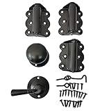 Screen Door Hardware Kit with Self-Closing Hinges Black