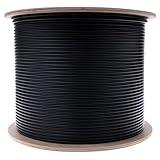 6-Strand Indoor/Outdoor Fiber Optic Cable OS2 9/125 Singlemode G652.D, Riser Rated, Black, for High-Speed Data Transmission in Telecommunication and Network Systems, 1000ft