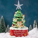 iHeartDogs Ceramic-Style Nostalgic Mini Dog Christmas Tree Figurine - My Christmas Wish