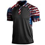 Camisetas De Mexico Mens Fourth of July Shirt American Flag 4th of July Patriotic Golf Polo Shirts Prime Try Before You Buy Trendy Button Up Tshirts Independence Day Clothing