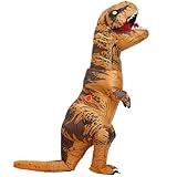 Qshine Adults T-Rex Inflatable Costume Fancy Dinosaur Suit Blow up Stegosaurus Jumpsuit Halloween Cosplay Costume