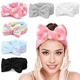 LADES Teen Girls Fuzzy Facial Headband - Skincare Hair Band Terry Cloth Headbands Spa Headband for Party, Face Wash Headbands for Women Washing Face