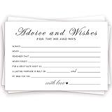 Advice and Wishes Cards for the New Couples Mr and Mrs, Bride and Groom, Newlyweds, Perfect 50 Pcs Wedding Advice Cards for the Wedding Reception Decorations/Bridal Shower Party