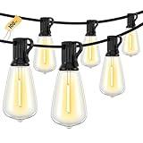 Doukedge 100FT LED Outdoor String Lights, 2700K LED Patio Lights with 50+2 Shatterproof Vintage Bulbs, Hanging String Lights Waterproof Outside for Porch, Backyard, Garden, Gazebo