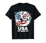 American Flag Soccer Shirt Boys Men Women Girls Soccer 2024 T-Shirt