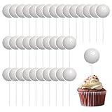 36Pcs Golf Cupcake Toppers Golf Players Cupcake Picks Golf Party Decorations Sports Golf Ball Cupcake Picks for Golf Sports Player Theme Party Cake Decorations Supplies