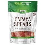 NOW Foods, Papaya Spears, No Preservatives or Added Sulfur, Fat-Free and Low-Sodium, 12-Ounce (Packaging May Vary)