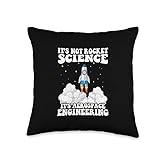 Spacecrafts Astronautics Aircraft Mechanic Gifts Avionics Funny It's Not Rocket Science Aerospace Engineering Throw Pillow, 16x16, Multicolor