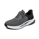 Orthofeet Men's Orthopedic Grey Hands-Free Tilos Slip-On Sneakers, Size 8.5 Medium