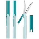 PLUS Pen Style Compact Twiggy Scissors with Cover 3-Pack Turquoise