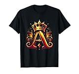 Alphabet Favorite Letter Capital Letter A King Queen Crown T-Shirt